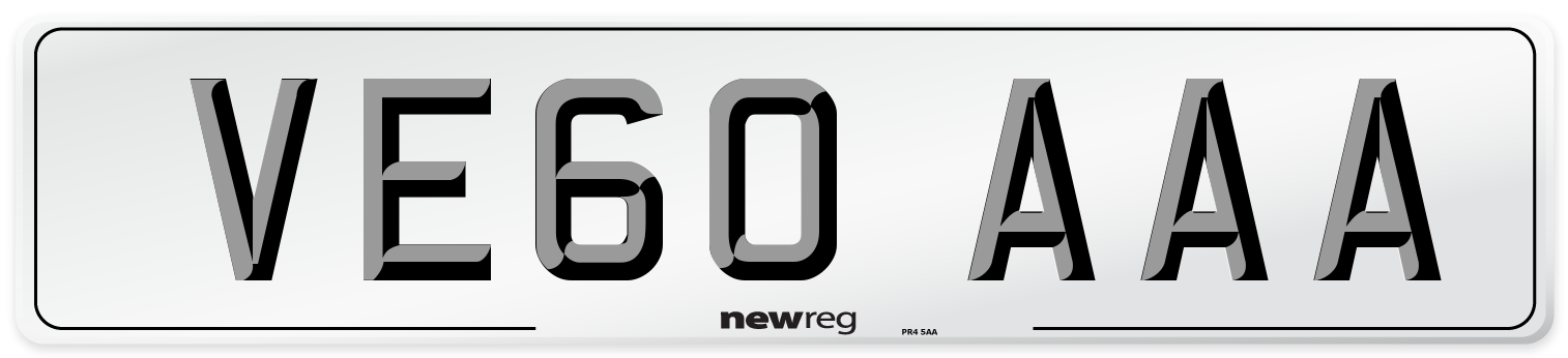 VE60 AAA Number Plate from New Reg